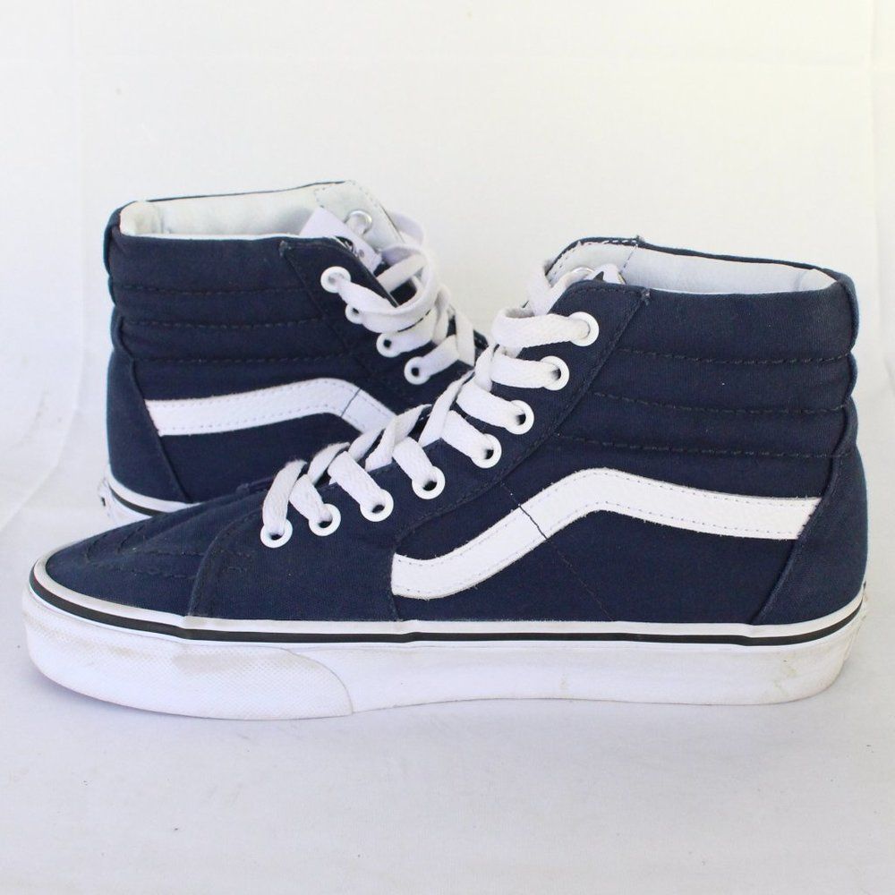 Vans Sk8-Hi Canvas High Top Sneaker Woman's Size 8 Navy Blue Shoes Retro - Picture 6 of 9